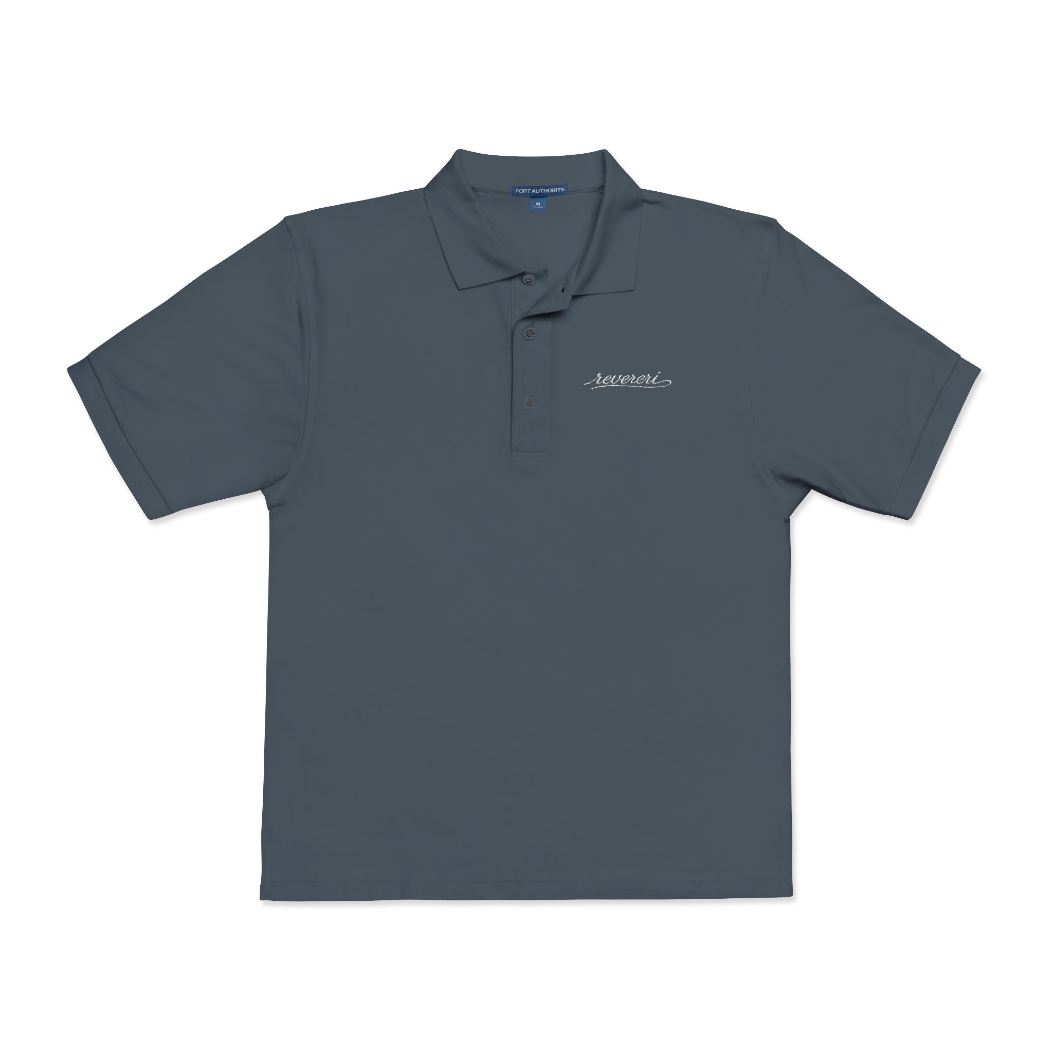 White Font Embroidered Revereri Lightweight Sport Polo