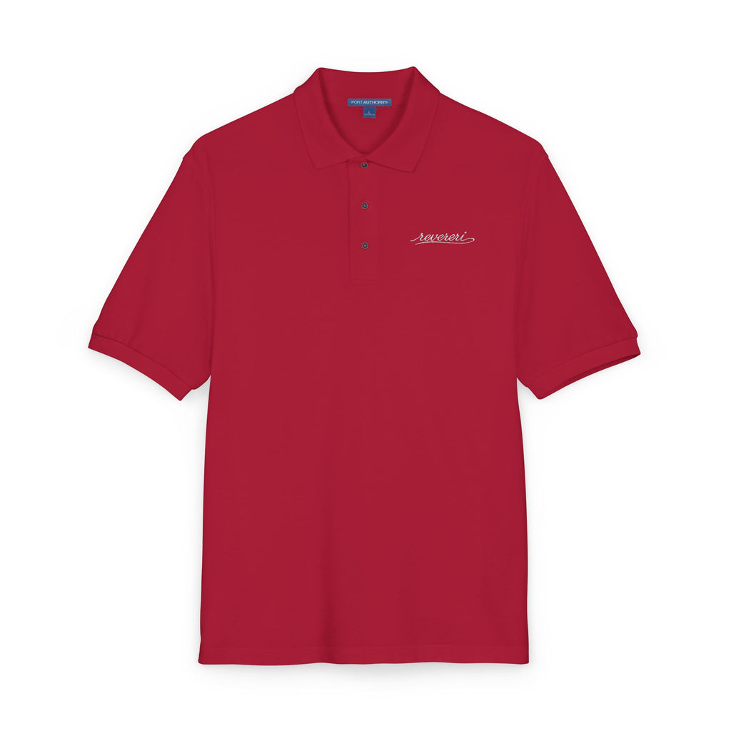 White Font Embroidered Revereri Lightweight Sport Polo