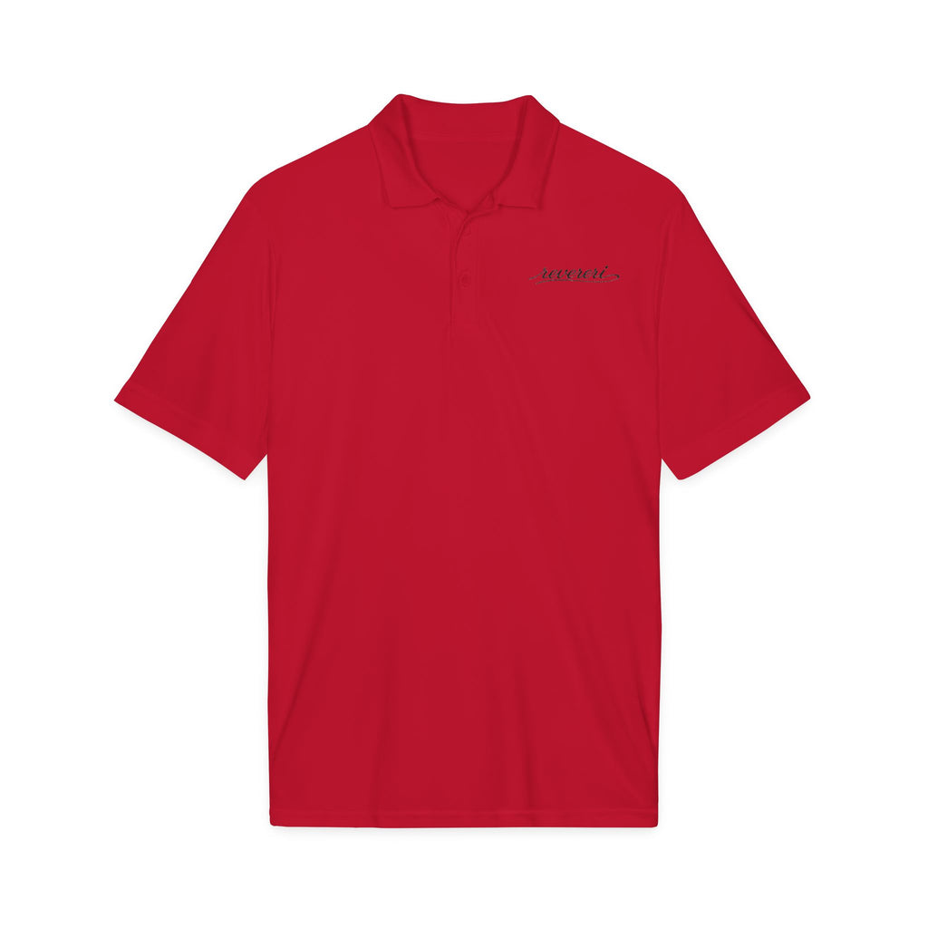Black Font Embroidered Revereri Lightweight Sport Polo