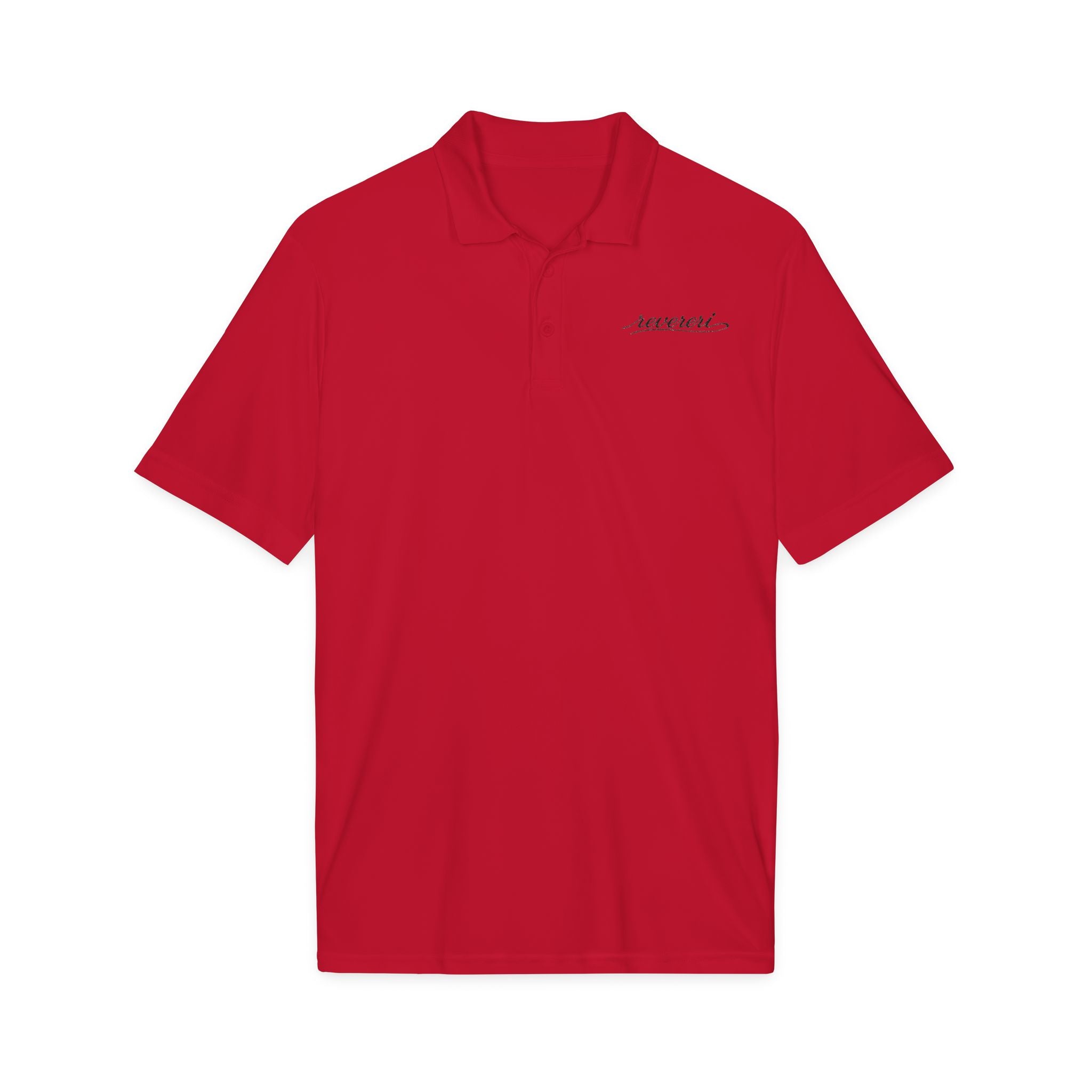 Black Font Embroidered Revereri Lightweight Sport Polo