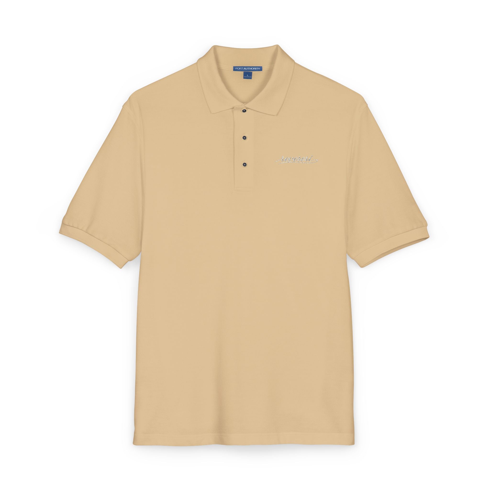 White Font Embroidered Revereri Lightweight Sport Polo