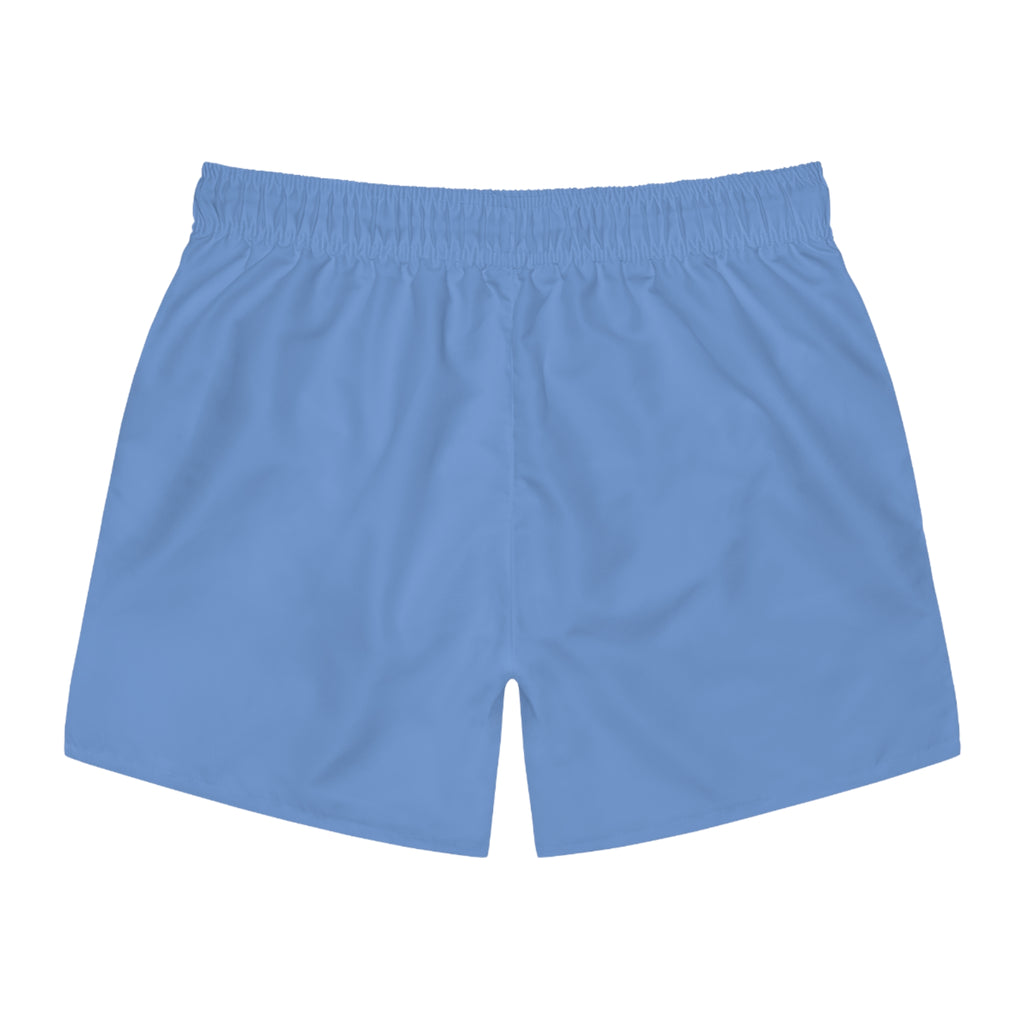 Blue White Font Revereri Beach Trunks