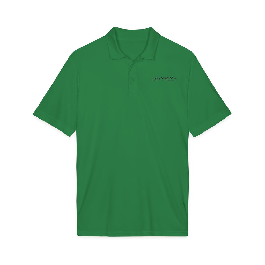 Black Font Embroidered Revereri Lightweight Sport Polo