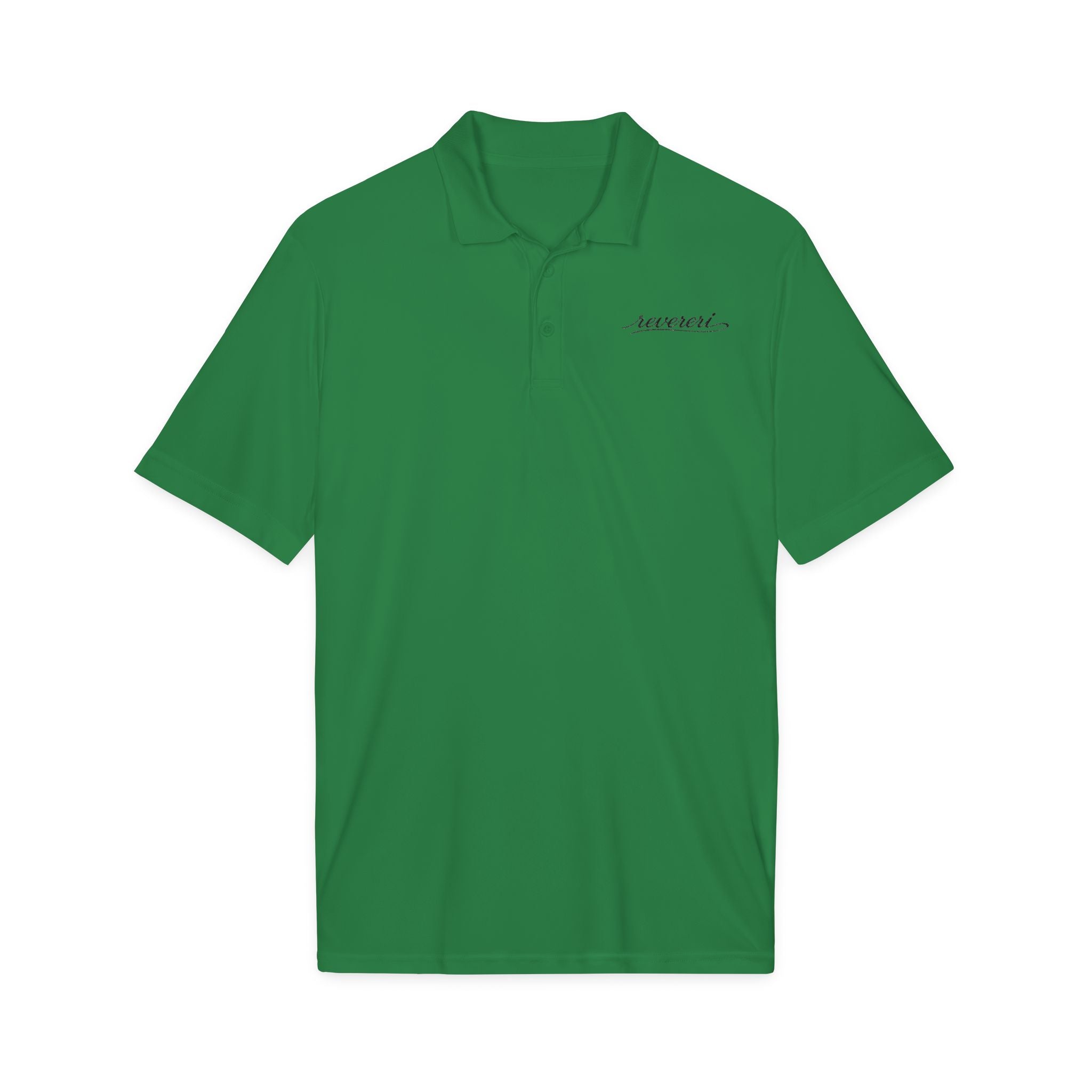 Black Font Embroidered Revereri Lightweight Sport Polo