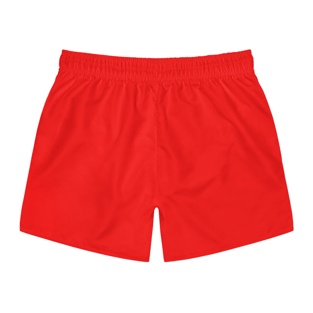 Red White Font Revereri Beach Trunks