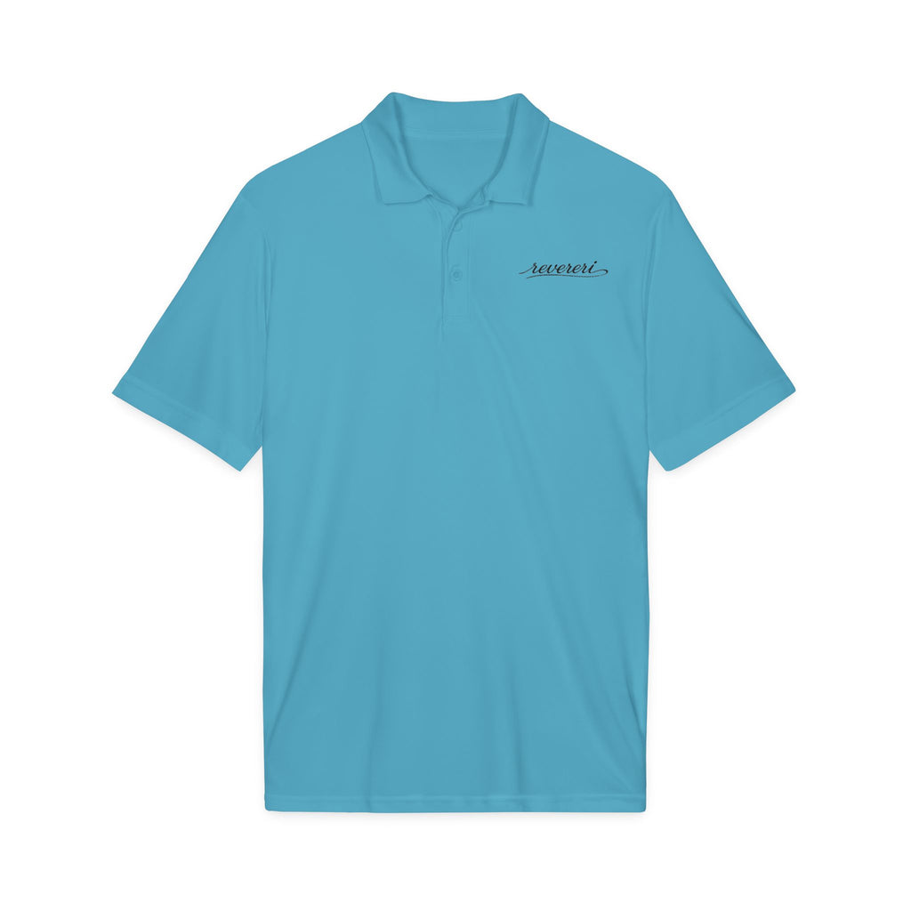 Black Font Embroidered Revereri Lightweight Sport Polo