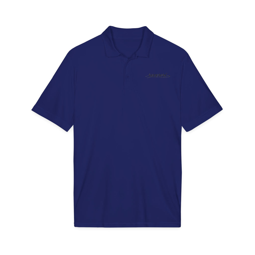 Black Font Embroidered Revereri Lightweight Sport Polo
