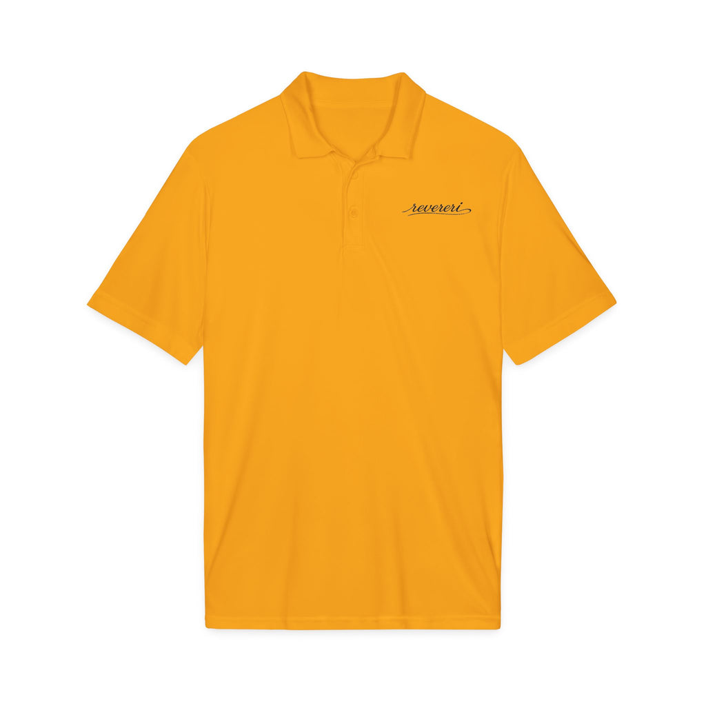 Black Font Embroidered Revereri Lightweight Sport Polo