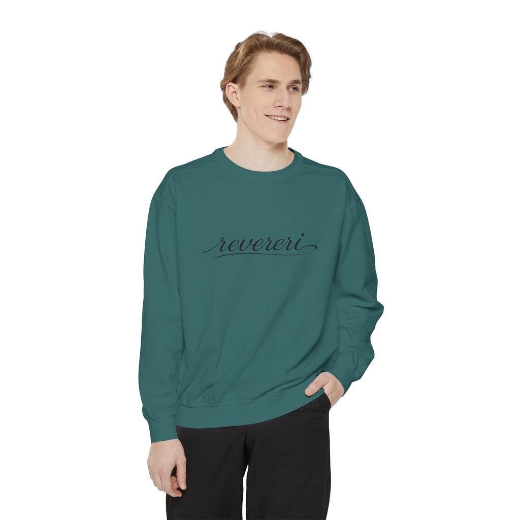 Black Font Revereri Sweatshirt 80% Cotton