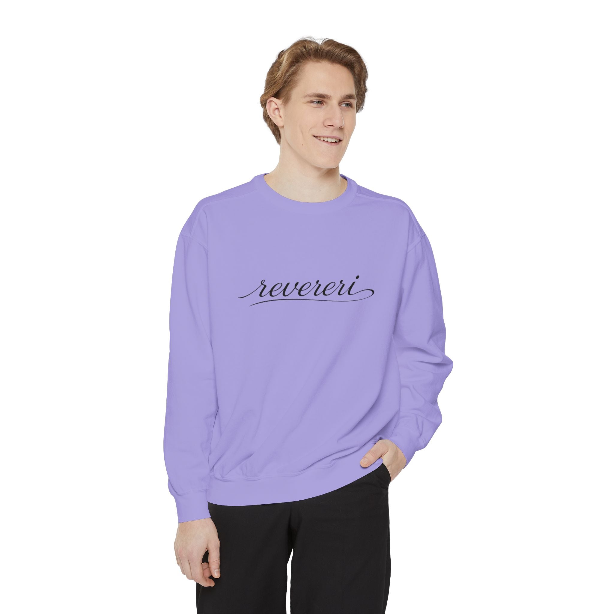 Black Font Revereri Sweatshirt 80% Cotton