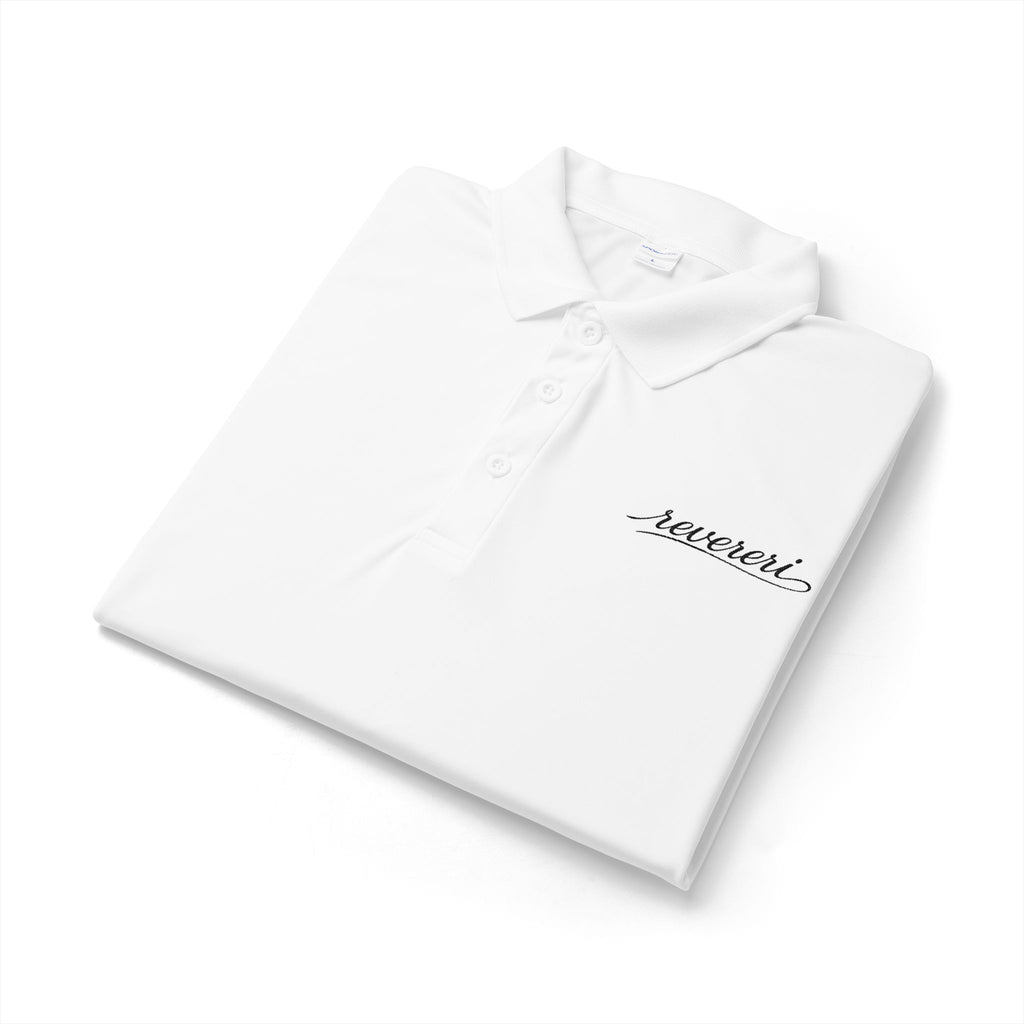 Black Font Embroidered Revereri Lightweight Sport Polo
