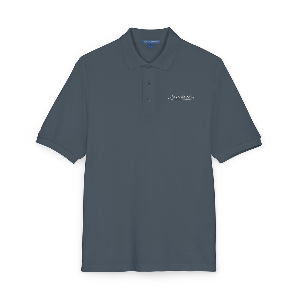 White Font Embroidered Revereri Lightweight Sport Polo