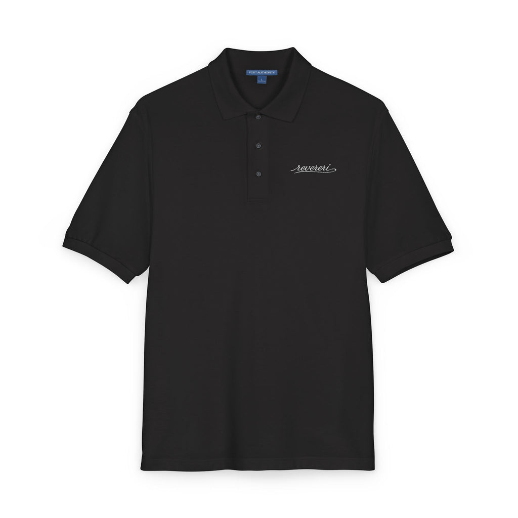 White Font Embroidered Revereri Lightweight Sport Polo