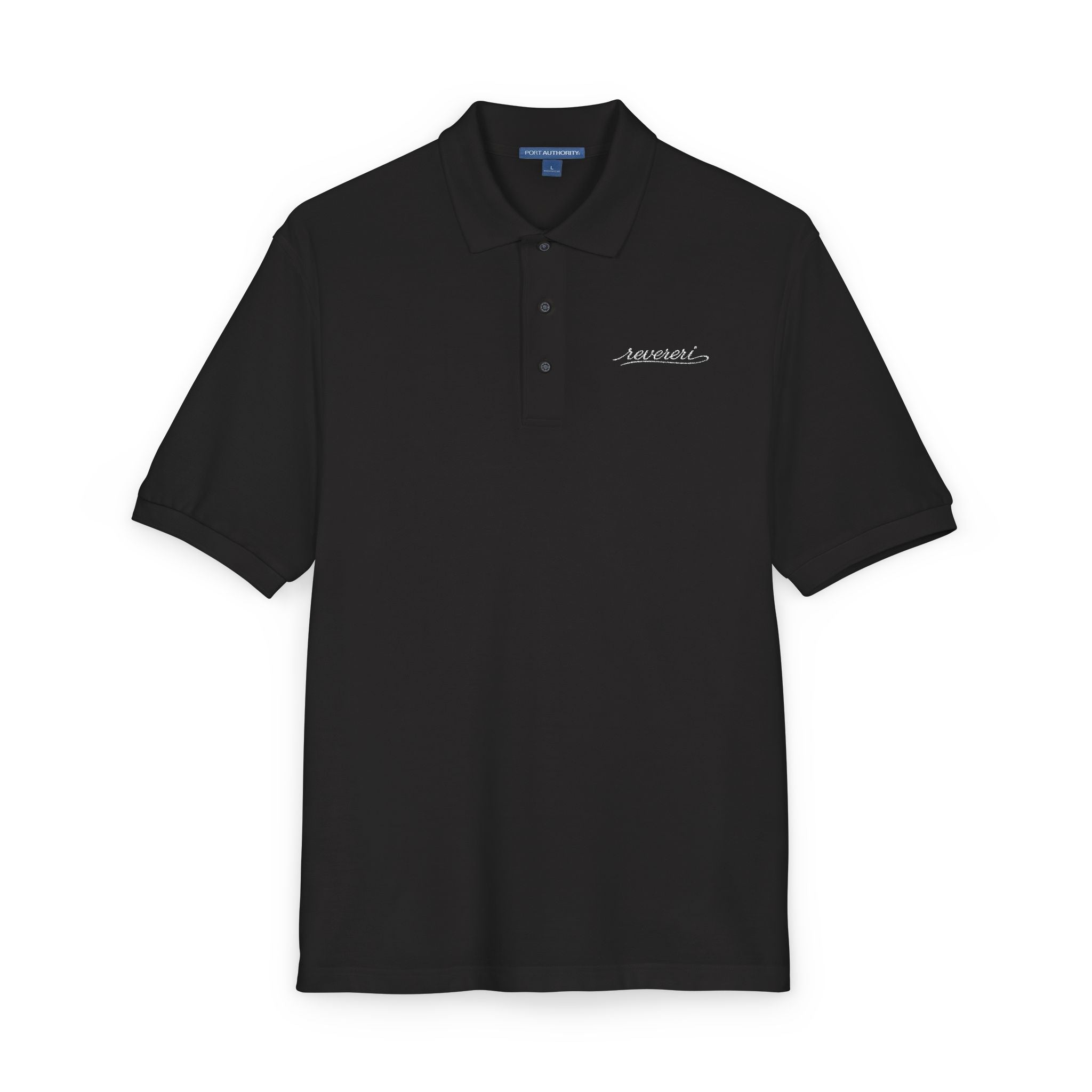 White Font Embroidered Revereri Lightweight Sport Polo