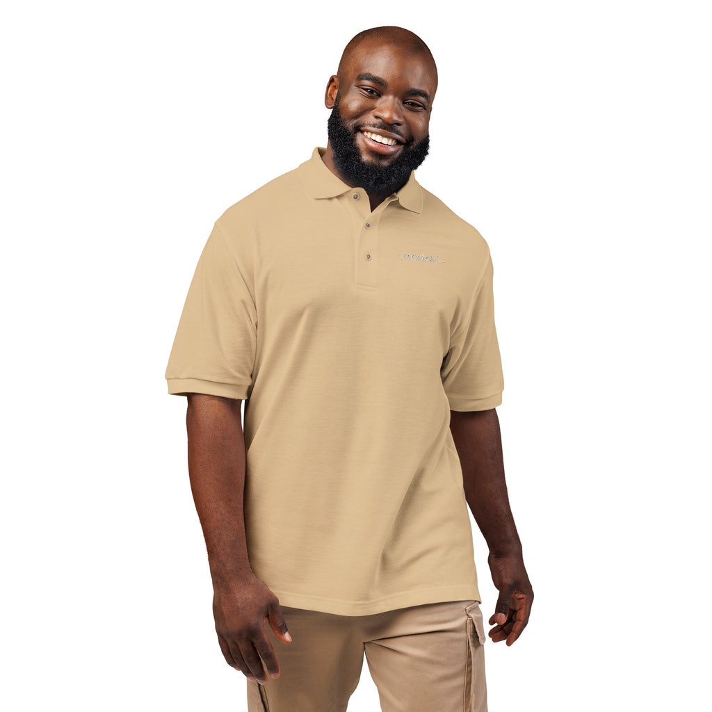 White Font Embroidered Revereri Lightweight Sport Polo