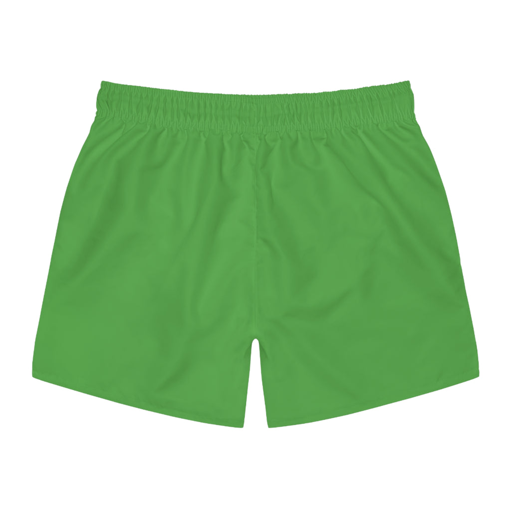Green 'reverenci' Script Swim Trunks — Men's Beach & Pool Shorts