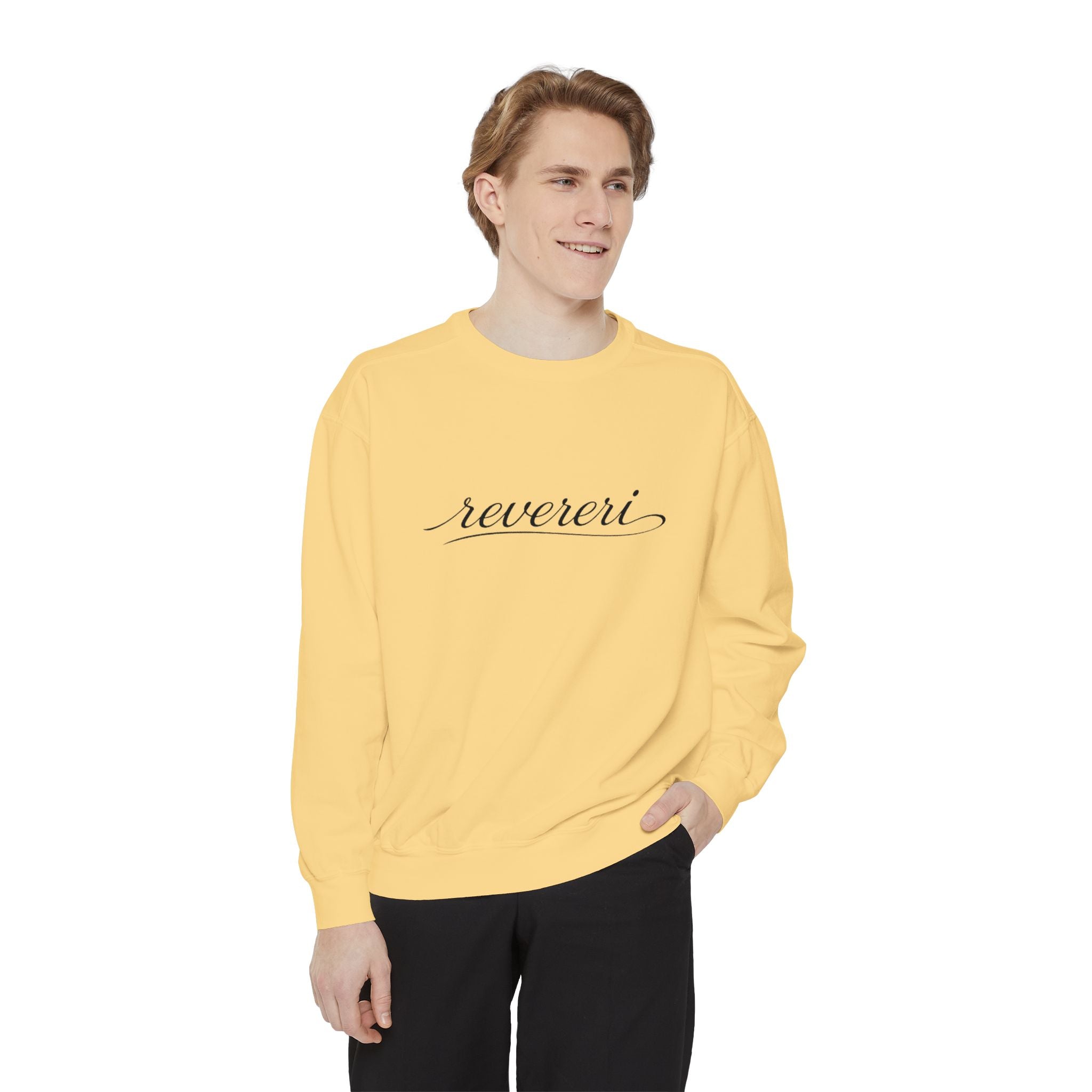 Black Font Revereri Sweatshirt 80% Cotton