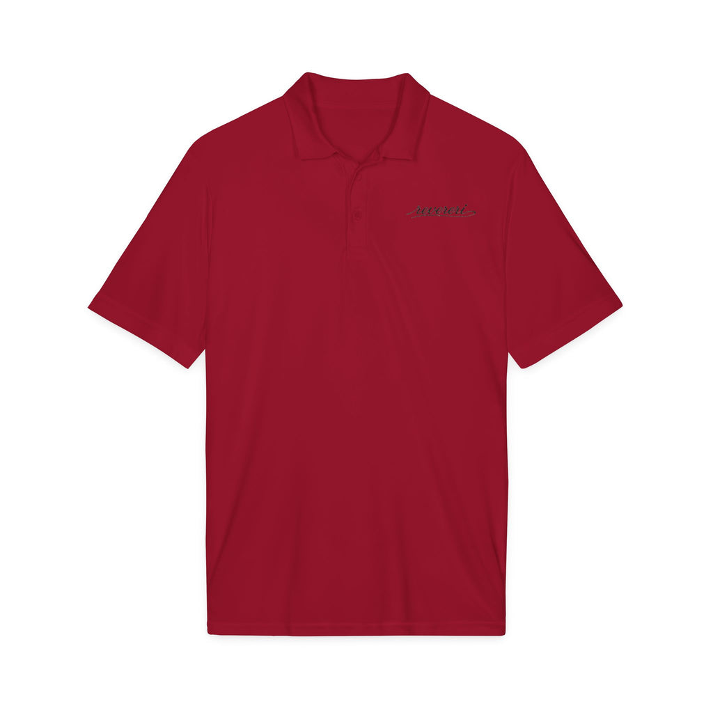 Black Font Embroidered Revereri Lightweight Sport Polo