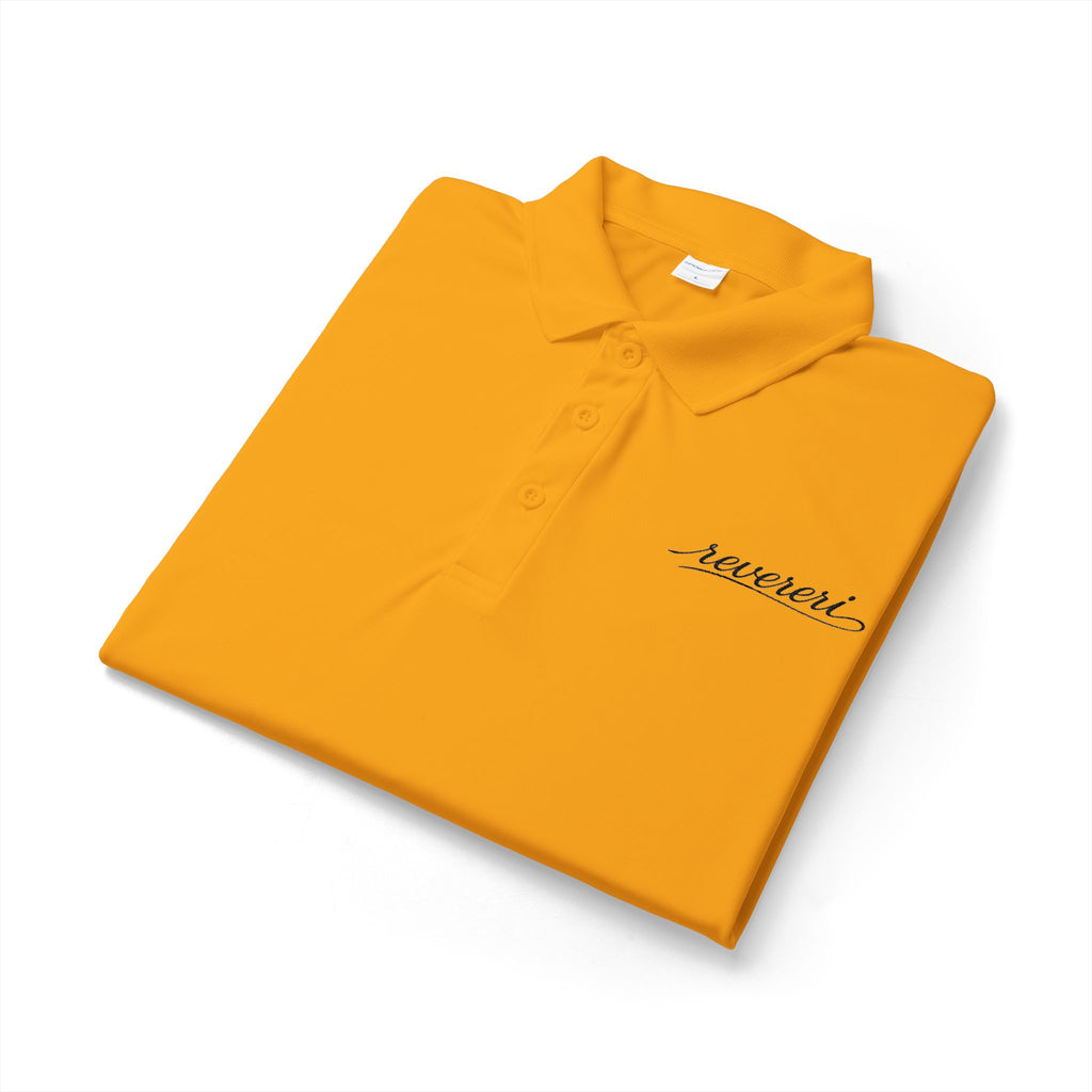 Black Font Embroidered Revereri Lightweight Sport Polo