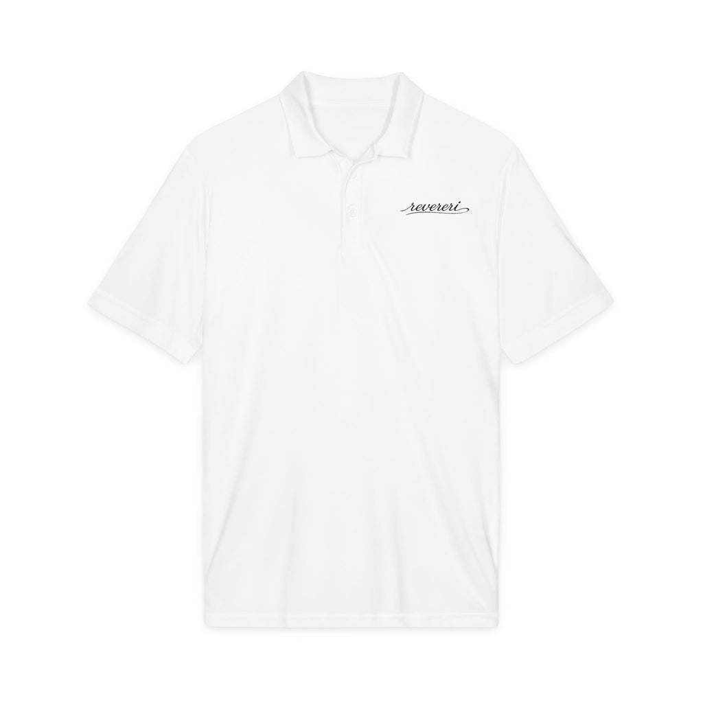 Black Font Embroidered Revereri Lightweight Sport Polo