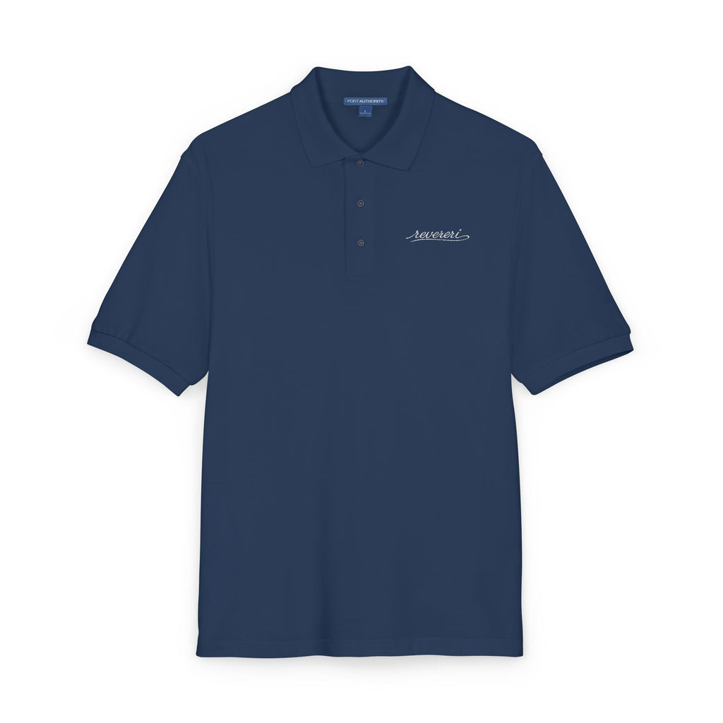 White Font Embroidered Revereri Lightweight Sport Polo