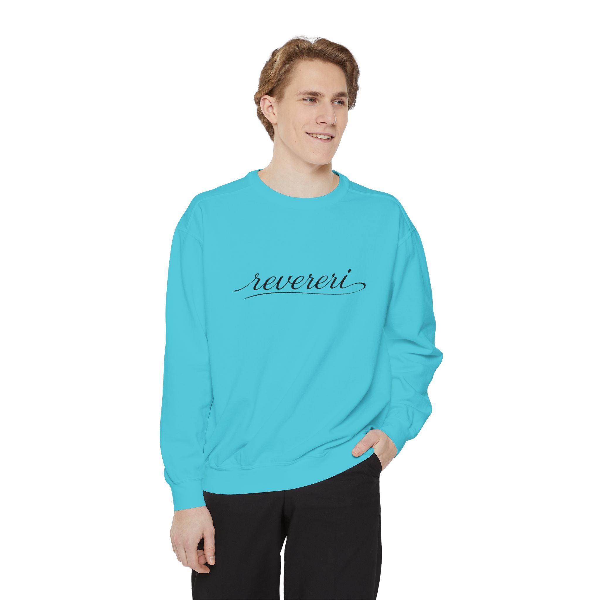 Black Font Revereri Sweatshirt 80% Cotton