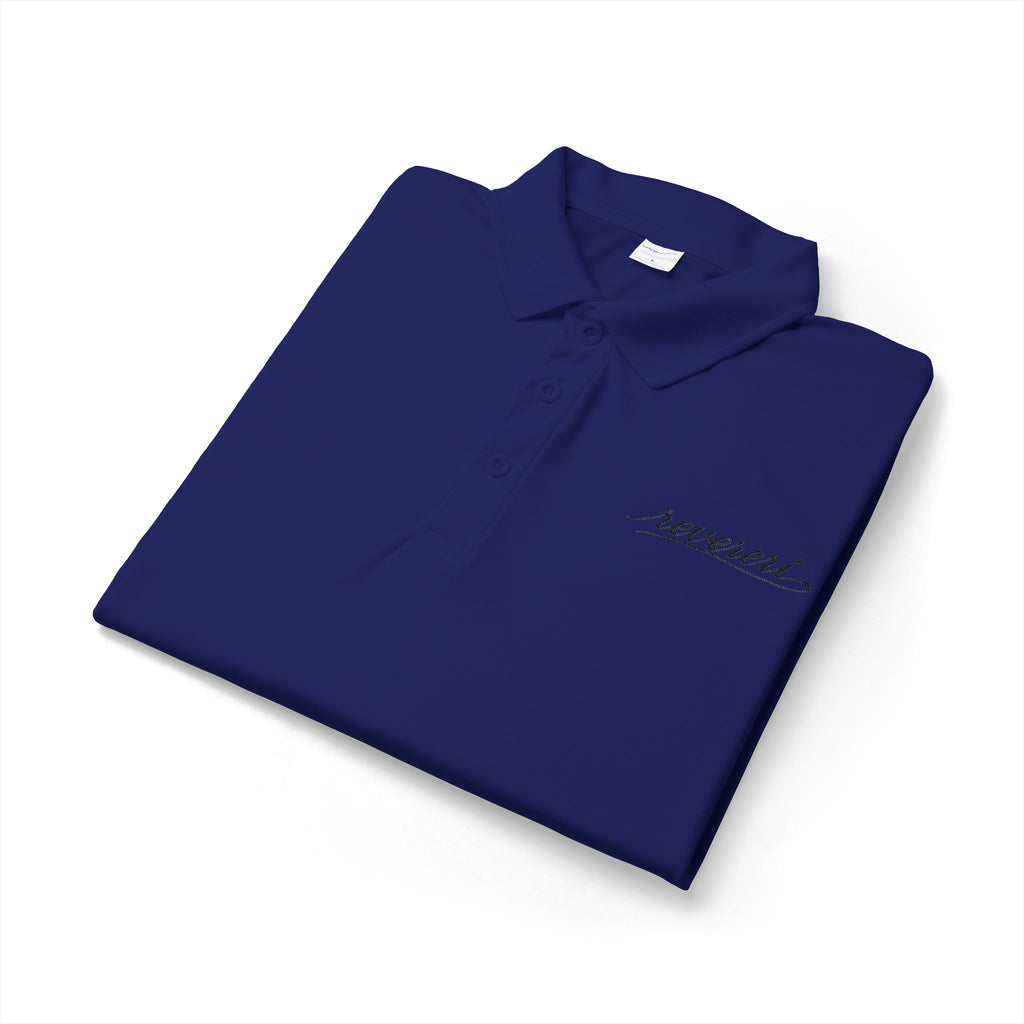 Black Font Embroidered Revereri Lightweight Sport Polo