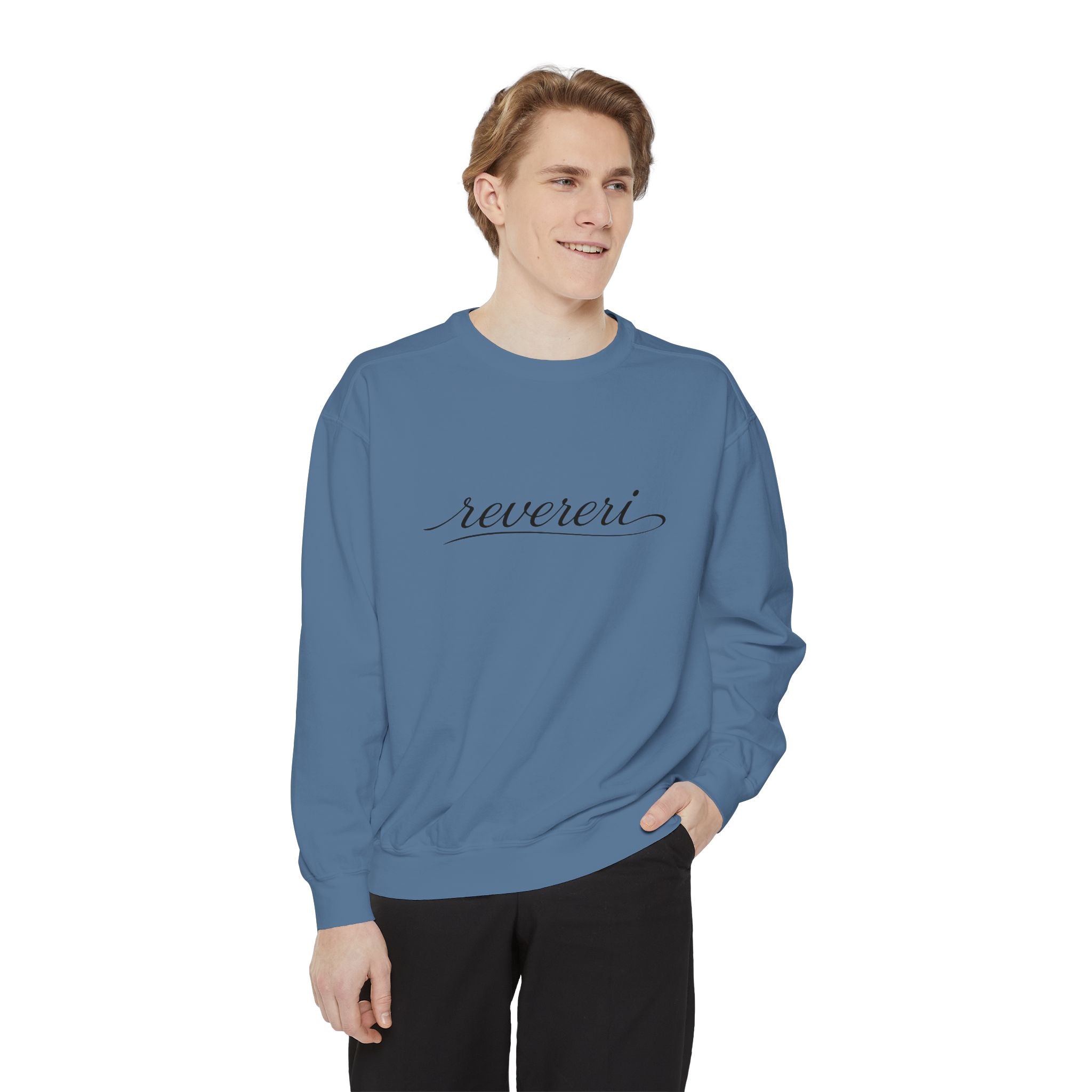 Black Font Revereri Sweatshirt 80% Cotton