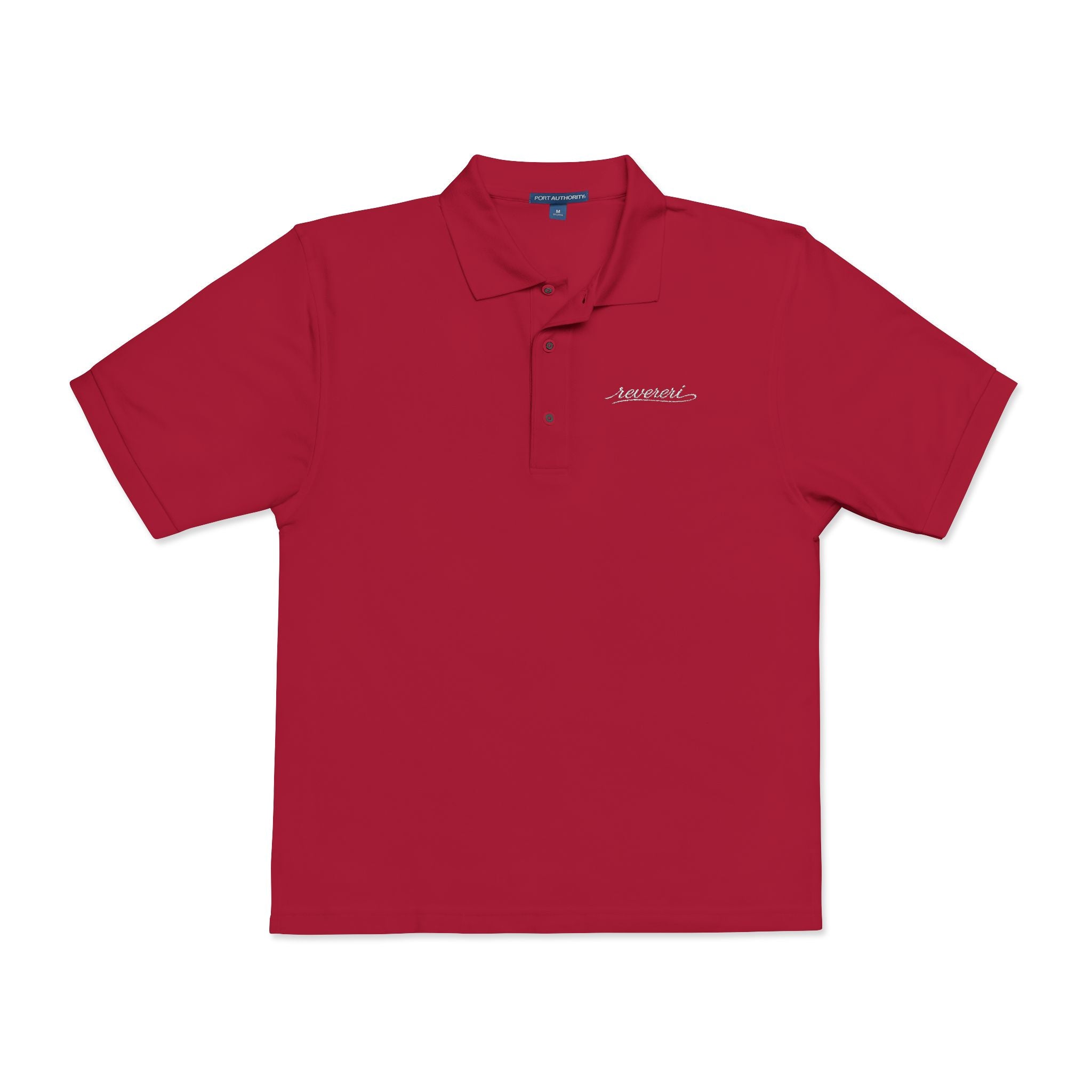 White Font Embroidered Revereri Lightweight Sport Polo