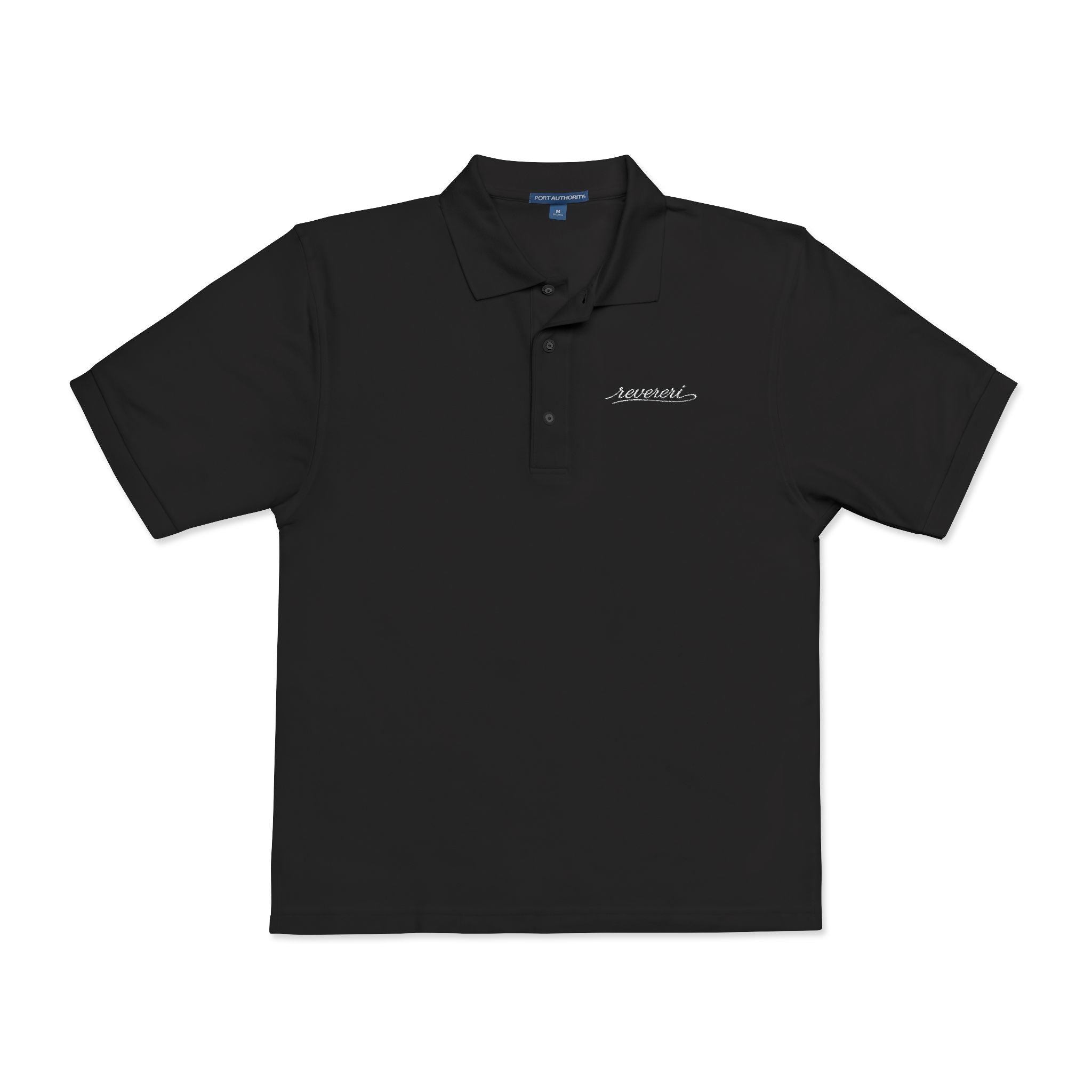 White Font Embroidered Revereri Lightweight Sport Polo