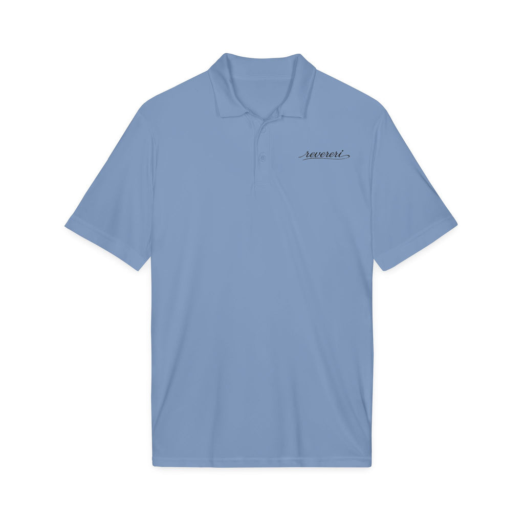 Black Font Embroidered Revereri Lightweight Sport Polo